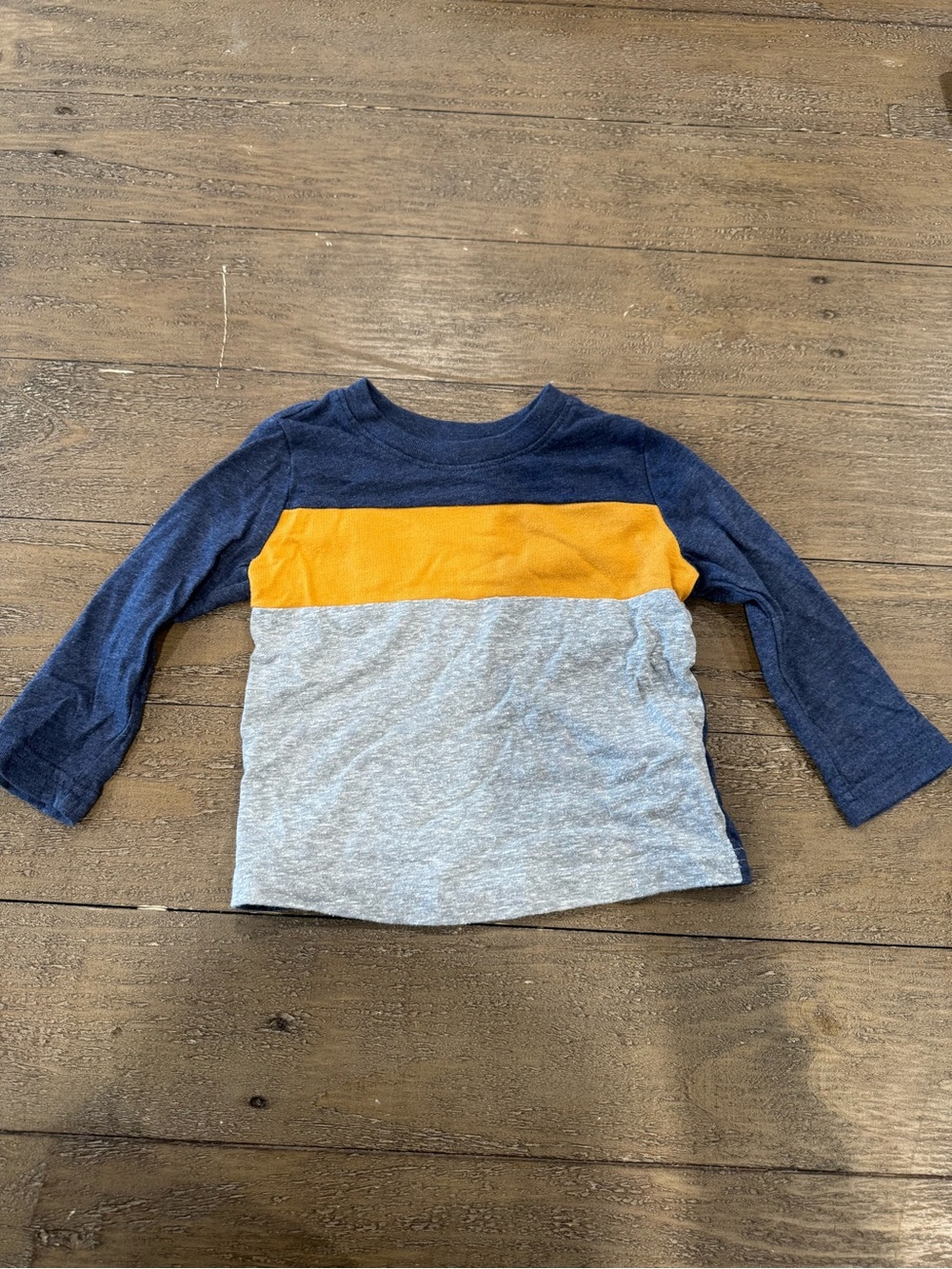 jumping beans Navy, Gold & Heather Gray Colorblock Long Sleeve Tee